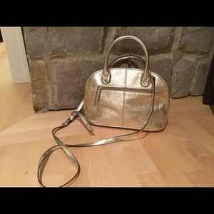 Tignanello Pebbled Leather Gold Handbag